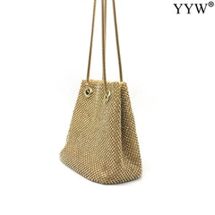 Sequin Evening Party Silver Purse Women Bucket Shoulder Bag