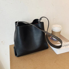 Women Bucket Shoulder Bag PU Leather Crossbody Messenger Bags Totes Handbags