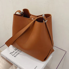 Women Bucket Shoulder Bag PU Leather Crossbody Messenger Bags Totes Handbags
