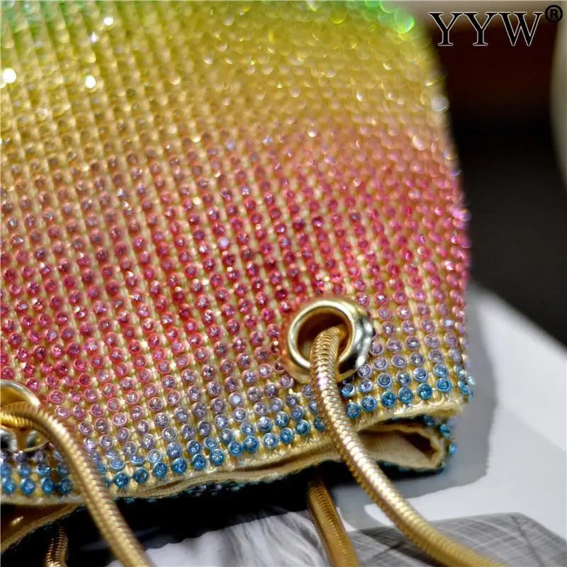 Rainbow Rhinestone Crossbody Shoulder Bag for Women