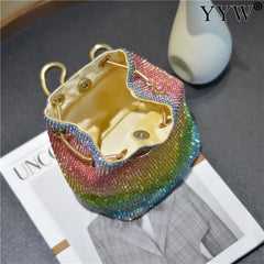 Rainbow Rhinestone Crossbody Shoulder Bag for Women