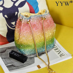 Rainbow Rhinestone Crossbody Shoulder Bag for Women