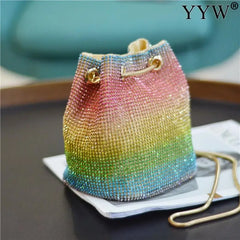 Rainbow Rhinestone Crossbody Shoulder Bag for Women