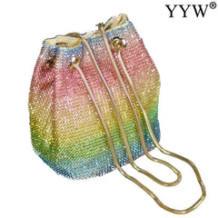 Rainbow Rhinestone Crossbody Shoulder Bag for Women