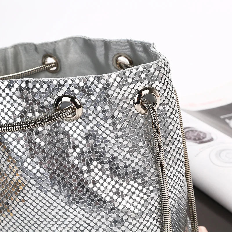 Sequin Crossbody Bag Evening Party Sliver Purse Girl Handbags Female Clutches