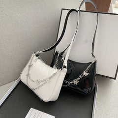 Women Butterfly Chain Shoulder Bags PU Leather Lattice Pattern Armpit Bags