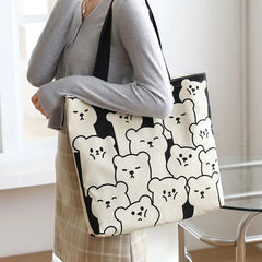 Women Canvas Eco Reusable Shopping Bags Foldable Large Handbags