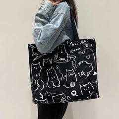 Women Canvas Eco Reusable Shopping Bags Foldable Large Handbags