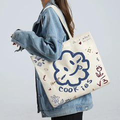 Women Canvas Eco Reusable Shopping Bags Foldable Large Handbags
