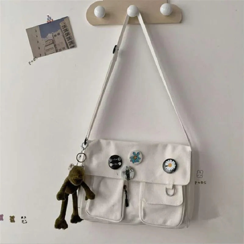 Canvas Shoulder Bag Large Capacity Crossbody Bags Ladies Handbags Messenger Bag
