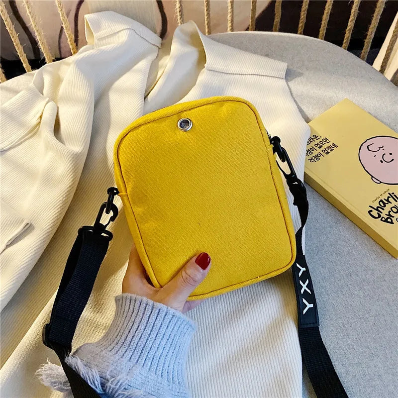 Women Canvas Shoulder Handbags Student Purse Small Messenger