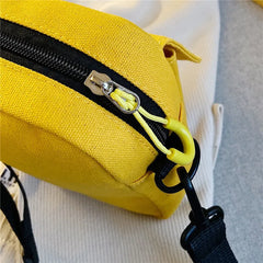 Canvas Shoulder Handbags Solid Student Phone Purse Small Messenger Crossbody