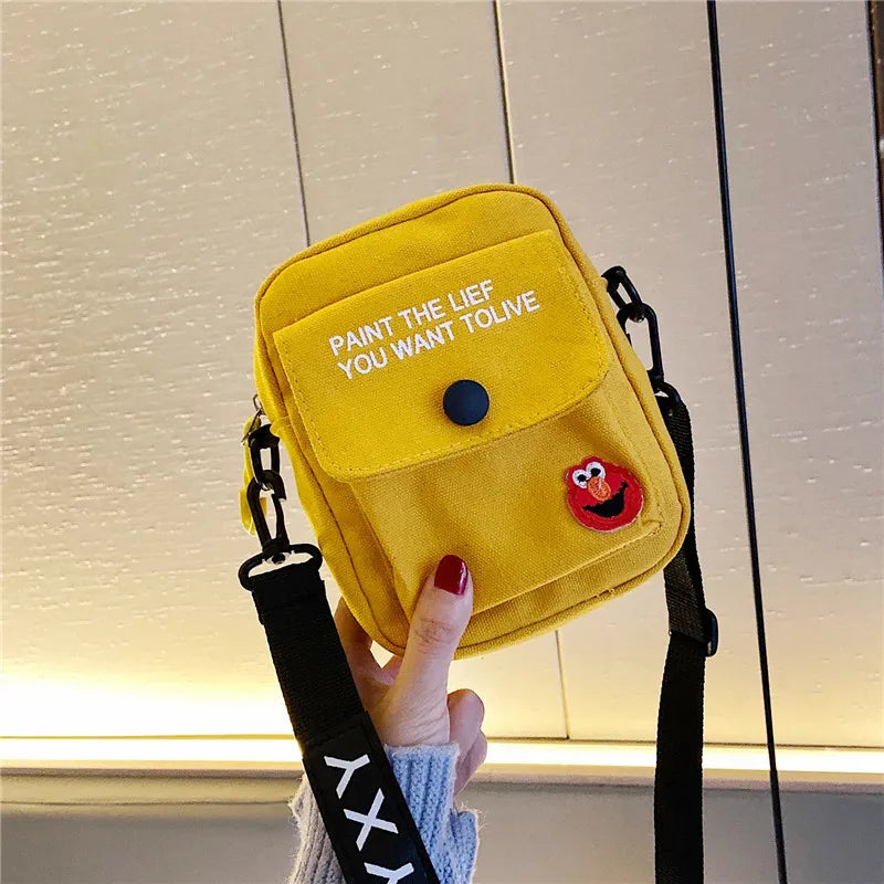 Women Canvas Shoulder Handbags Student Purse Small Messenger