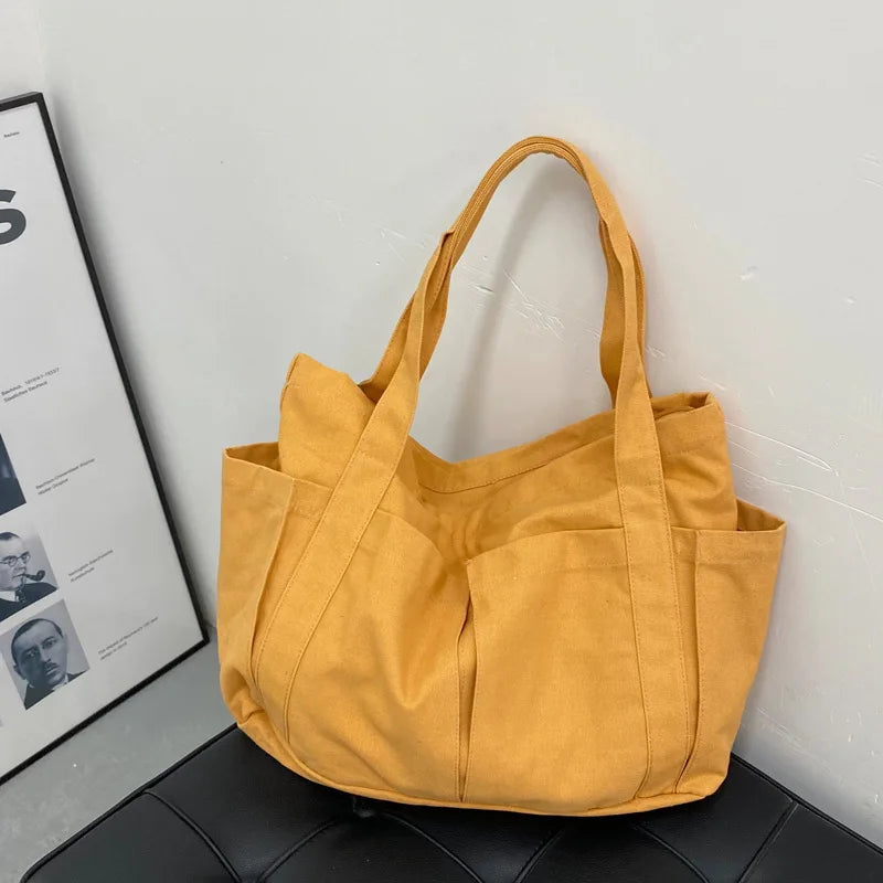 Canvas Shoulder Shopper Bag Eco Fabric Tote Shopping Bags