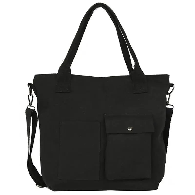 Women Canvas Tote Ladies Casual Shoulder Bag Foldable Shopping Bags Beach Bag