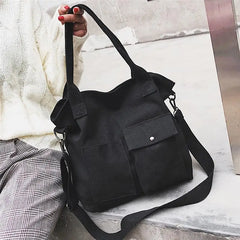 Women Canvas Tote Ladies Casual Shoulder Bag Foldable Shopping Bags Beach Bag