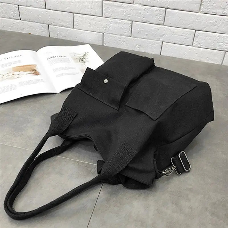 Women Canvas Tote Ladies Casual Shoulder Bag Foldable Shopping Bags Beach Bag