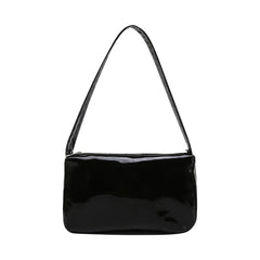 Women Casual Canvas Patent Leather Underarm Bag
