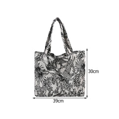 Women Casual Forest Jacquard Canvas Large Capacity Shoulder Bag