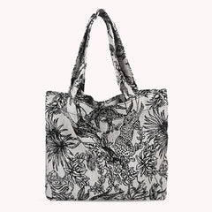 Women Casual Forest Jacquard Canvas Large Capacity Shoulder Bag