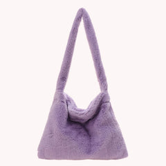 Women Casual Plush Cherry Pattern Small Shoulder Bag