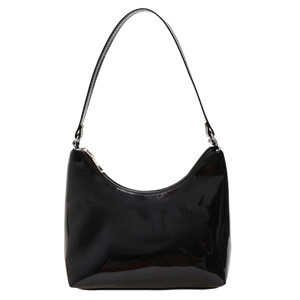Solid Patent PU Leather Hobos Shoulder Underarm Bag for Women