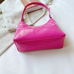 Solid Patent PU Leather Hobos Shoulder Underarm Bag for Women