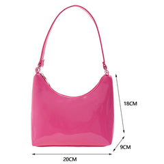 Solid Patent PU Leather Hobos Shoulder Underarm Bag for Women