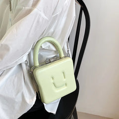 Orange Women Chain Crossbody Shoulder Bag Box Totes Purses Handbag