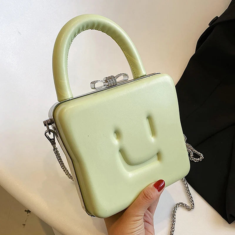 Orange Women Chain Crossbody Shoulder Bag Box Totes Purses Handbag