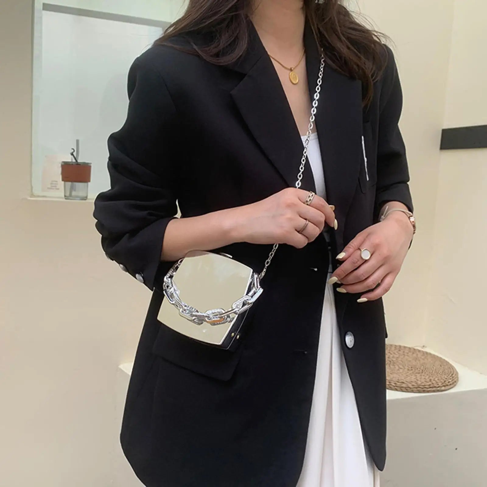 Women Casual Chain Shoulder Bag for Outdoor Travel Party Date Office