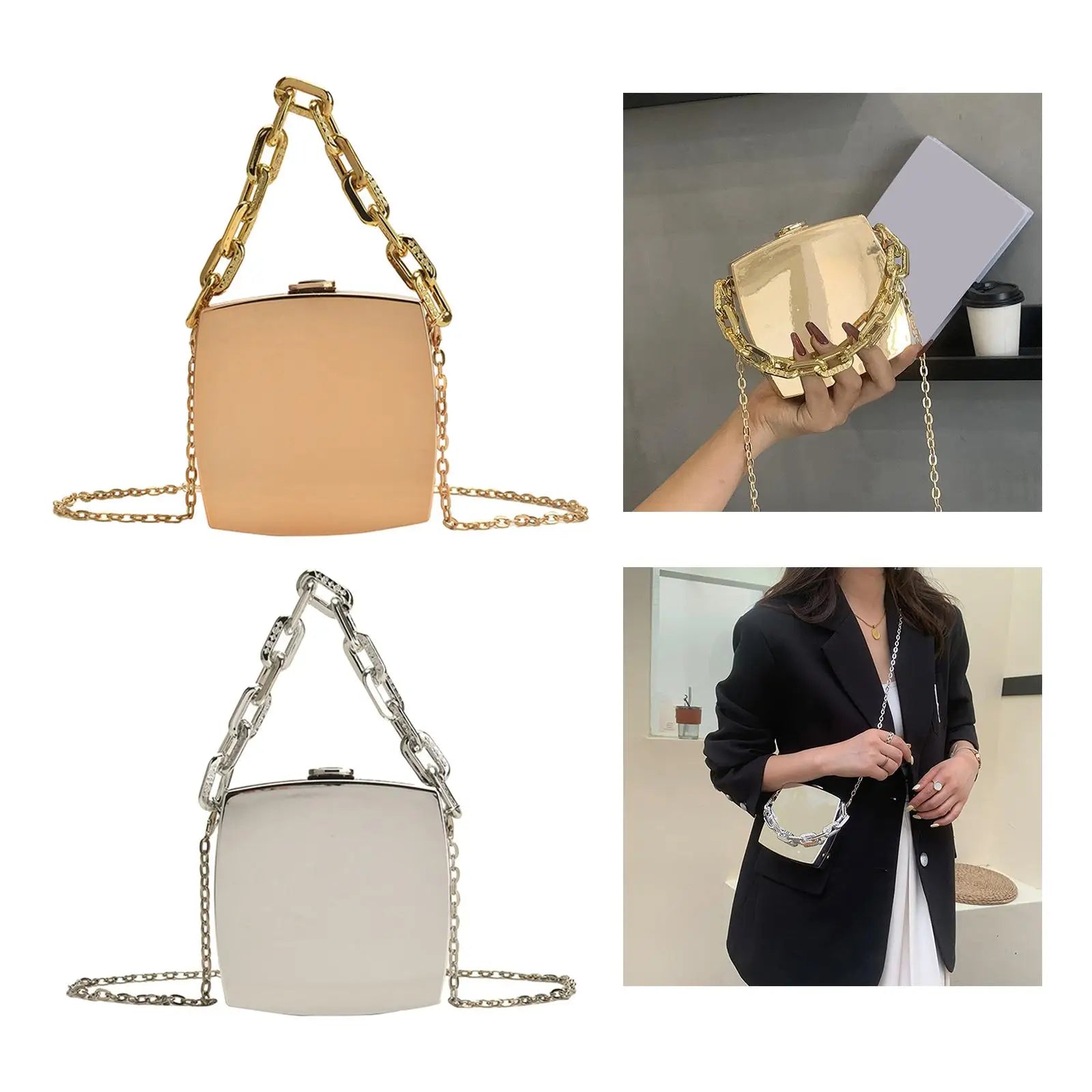 Women Casual Chain Shoulder Bag for Outdoor Travel Party Date Office