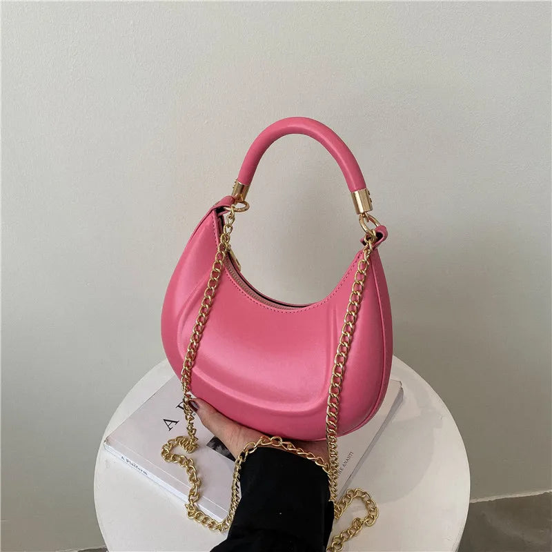 Women Chain Shoulder Underarm Bags Casual Ladies Small Purses Handbags