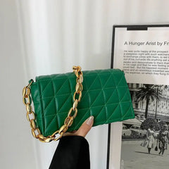 Metal Chain Shoulder Messenger Bag Retro Clutch Handbag