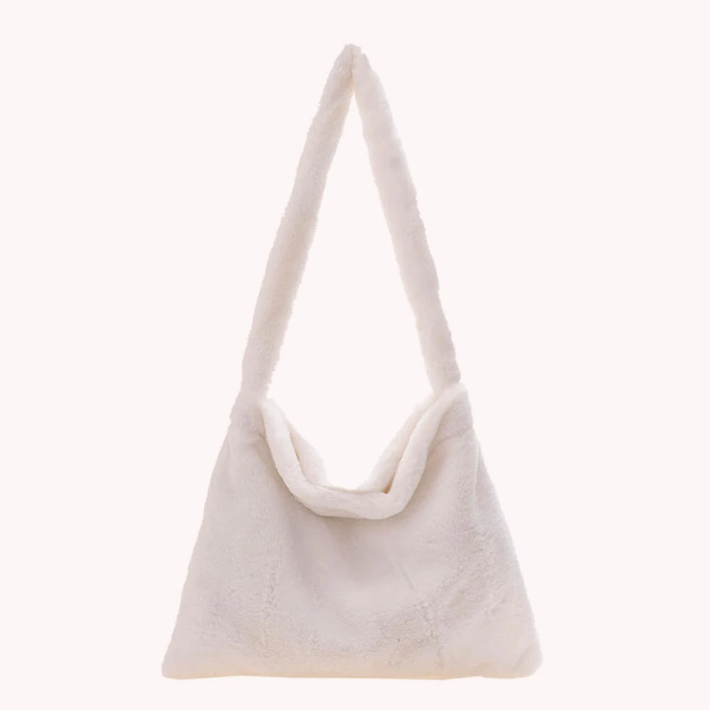 Cherry Pattern Print Underarm Bag Plush Shoulder Bag