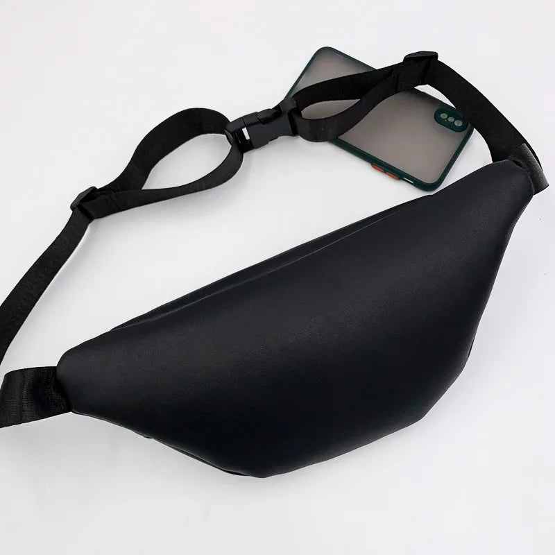 Women Chest Bag PU Leather Crossbody Shoulder Bags Punk Style Waist Bag