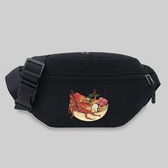 Outdoor Sports Waist Bag Japan Series Pattern Men Shoulder Crossbody Bag