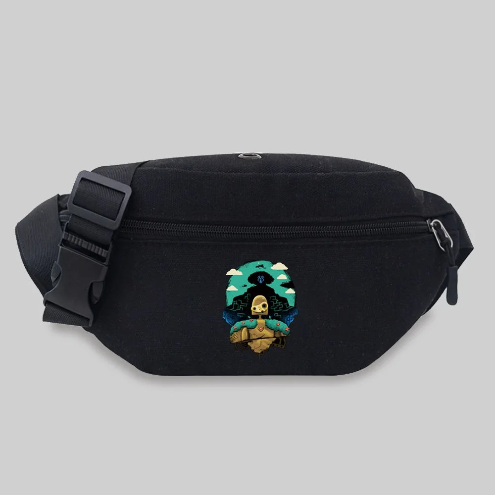 Outdoor Sports Waist Bag Japan Series Pattern Men Shoulder Crossbody Bag