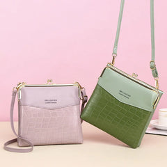 Crocodile Grain PU Leather Crossbody Bag Small Female Mobile Phone Bag