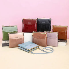 Crocodile Grain PU Leather Crossbody Bag Small Female Mobile Phone Bag
