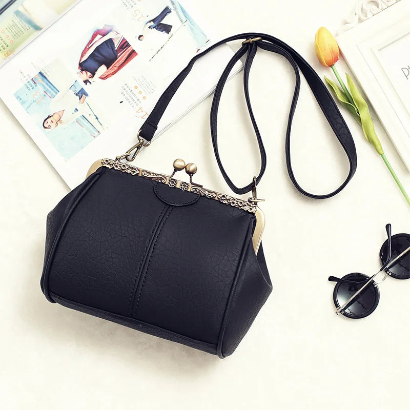 Women PU Leather Tote Handbag Vintage Crossbody Purse Messenger Bag