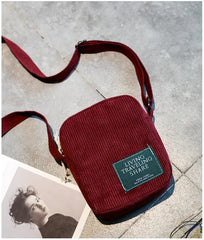 Women Corduroy Crossbody Messenger Bag for Women
