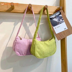 Corduroy Underarm Bag Women Casual Shopper Clutch Shoulder Bolsa