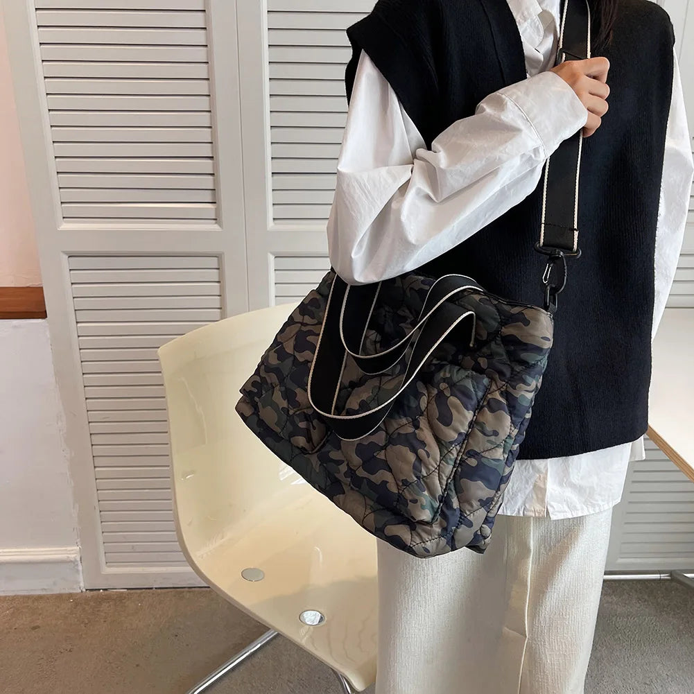 Cotton Padded Totes for Women, Large Capacity Crossbody Bags