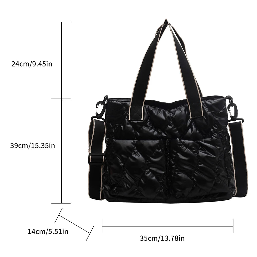 Women Cotton Padded Totes Large Capacity Crossbody Bags