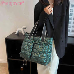 Women Cotton Padded Totes Adjustable Ladies Crossbody Bags Large Capacity