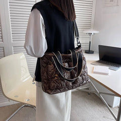Women Cotton Padded Totes Handbag Large Capacity Nylon Bag