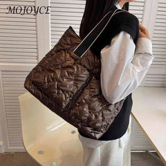 Women Cotton Padded Totes Winter Ladies Crossbody Bags Adjustable