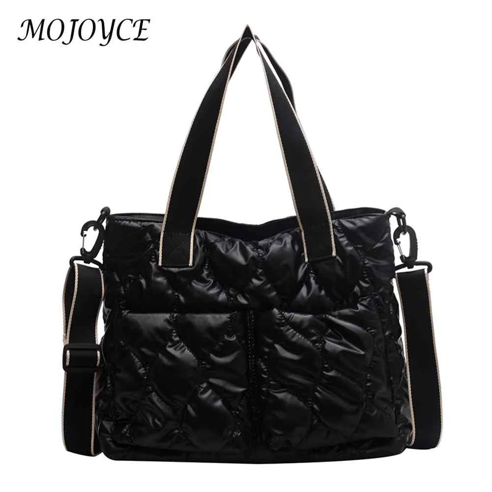 Women Cotton Padded Totes Winter Ladies Crossbody Bags Adjustable
