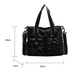 Women Cotton Padded Totes Winter Ladies Crossbody Bags Large Capacity